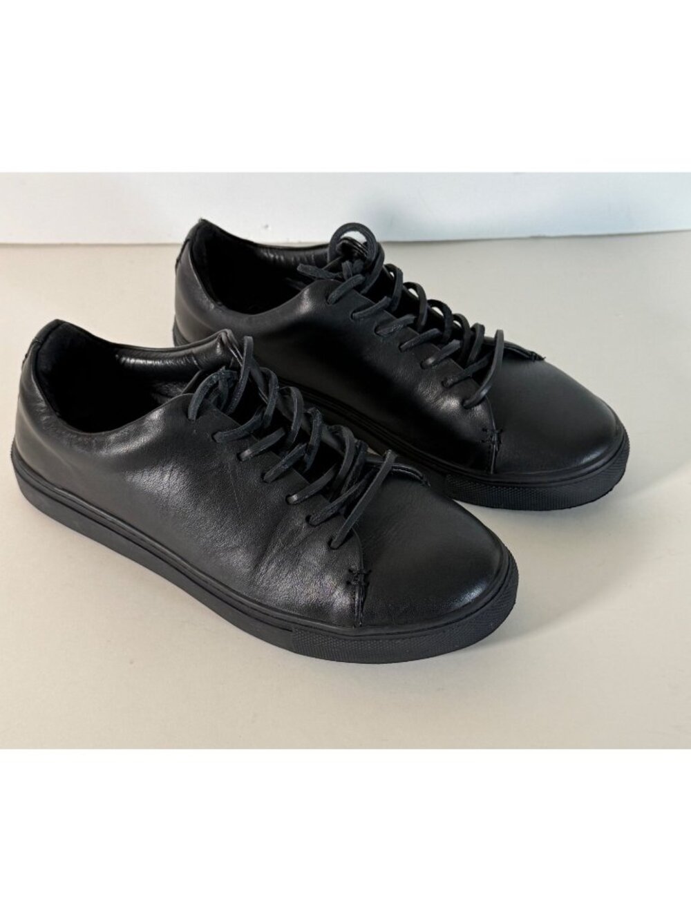 Thursday Boot Co. Women's Premier Low Top Sneakers Lace-Up Black Leather - Picture 10 of 13